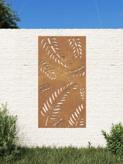 Decorație perete de grădină 105x55 cm design frunze oțel Corten - Casa - Decoo