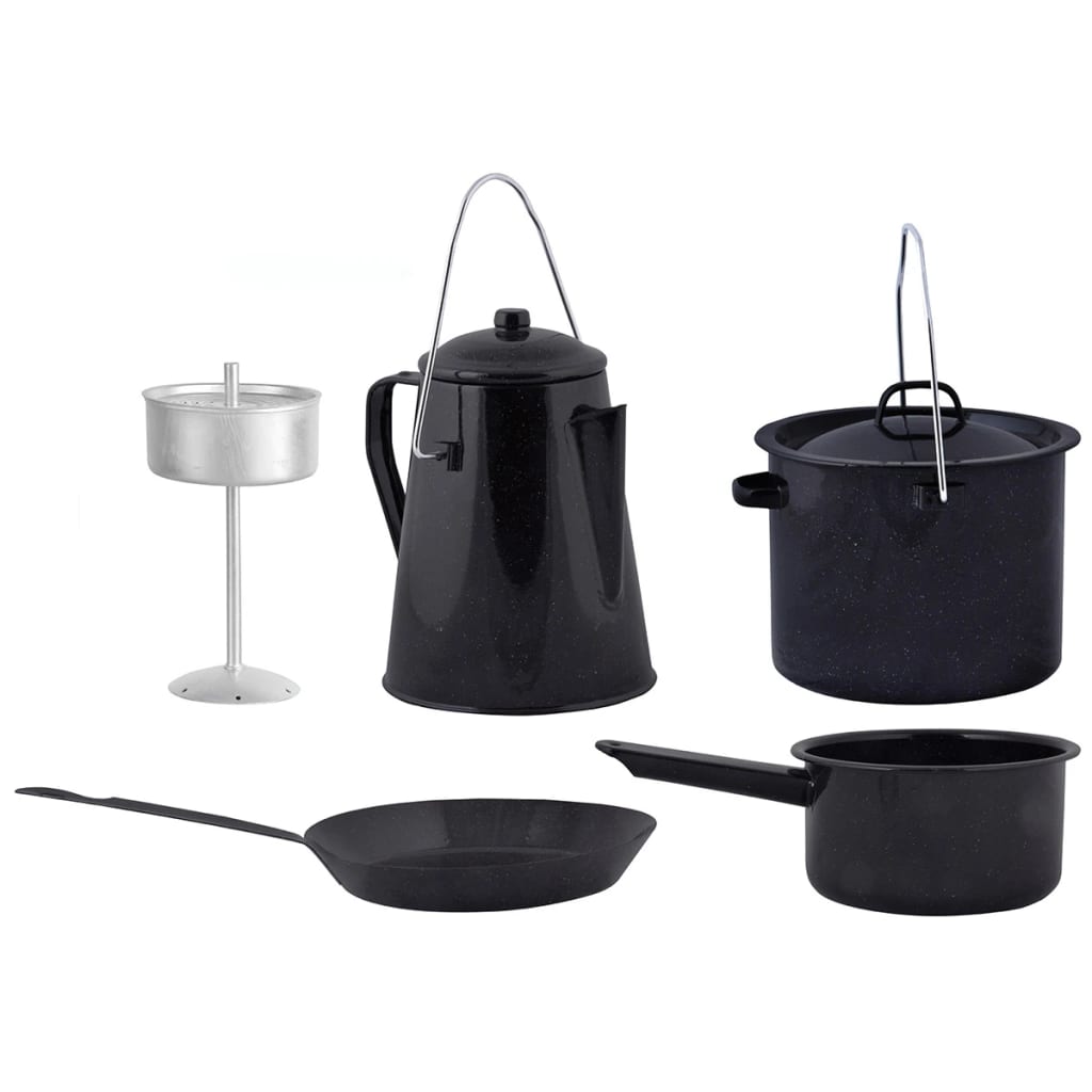 Esschert Design Set de gătit pentru exterior, 4 piese, negru, FF215 - Recreere in aer liber - Decoo