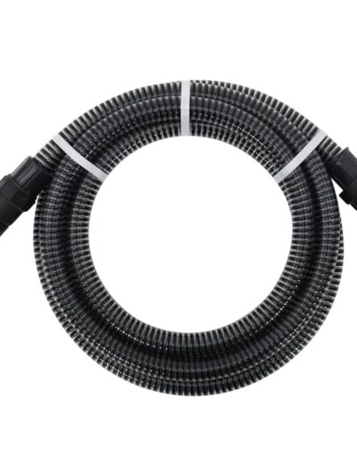 Furtun de aspirație cu racorduri din PVC, negru 1" 4 m, PVC - Gradina - Decoo