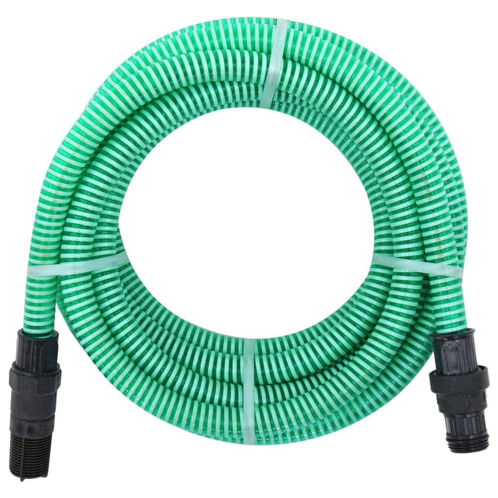 Furtun de aspirație cu racorduri din PVC, verde 1" 10 m, PVC - Gradina - Decoo