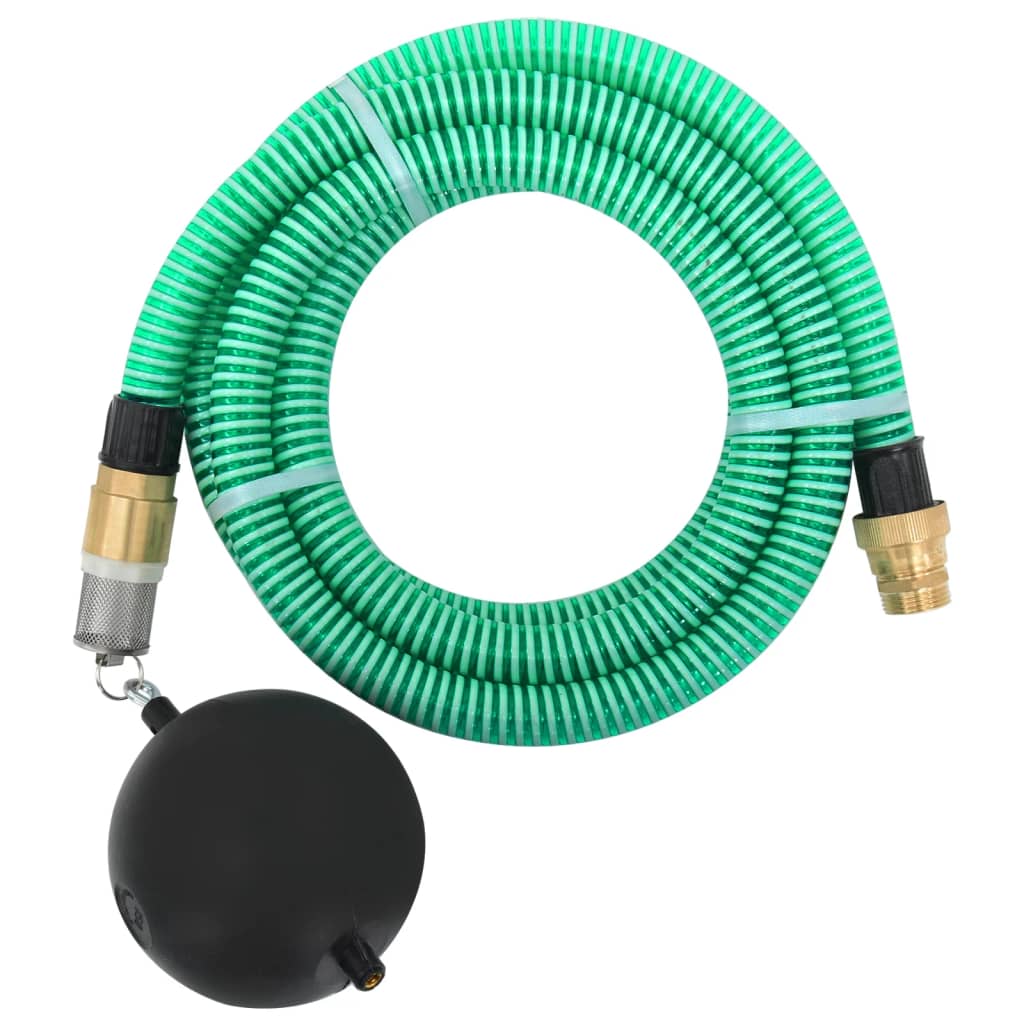 Furtun de aspirație cu racorduri din alamă, verde 1,1" 20 m PVC - Gradina - Decoo