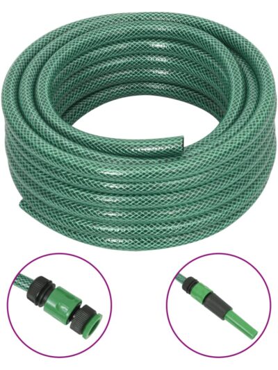 Furtun de grădină cu set de racorduri, verde, 0,6", 10 m, PVC - Gradina - Decoo