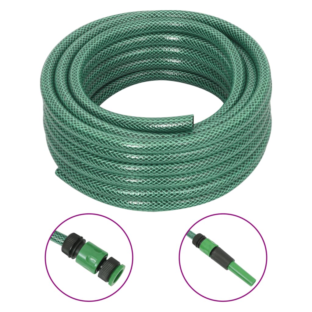 Furtun de grădină cu set de racorduri, verde, 0,6", 10 m, PVC - Gradina - Decoo