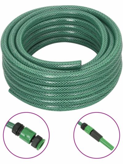 Furtun de grădină cu set de racorduri, verde, 0,6", 30 m, PVC - Gradina - Decoo