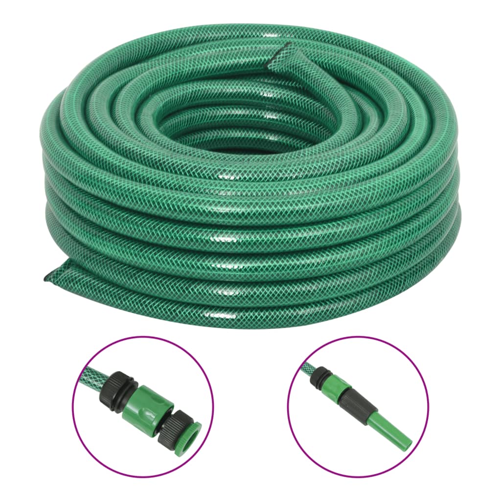 Furtun de grădină cu set de racorduri, verde, 0,9", 10 m, PVC - Gradina - Decoo