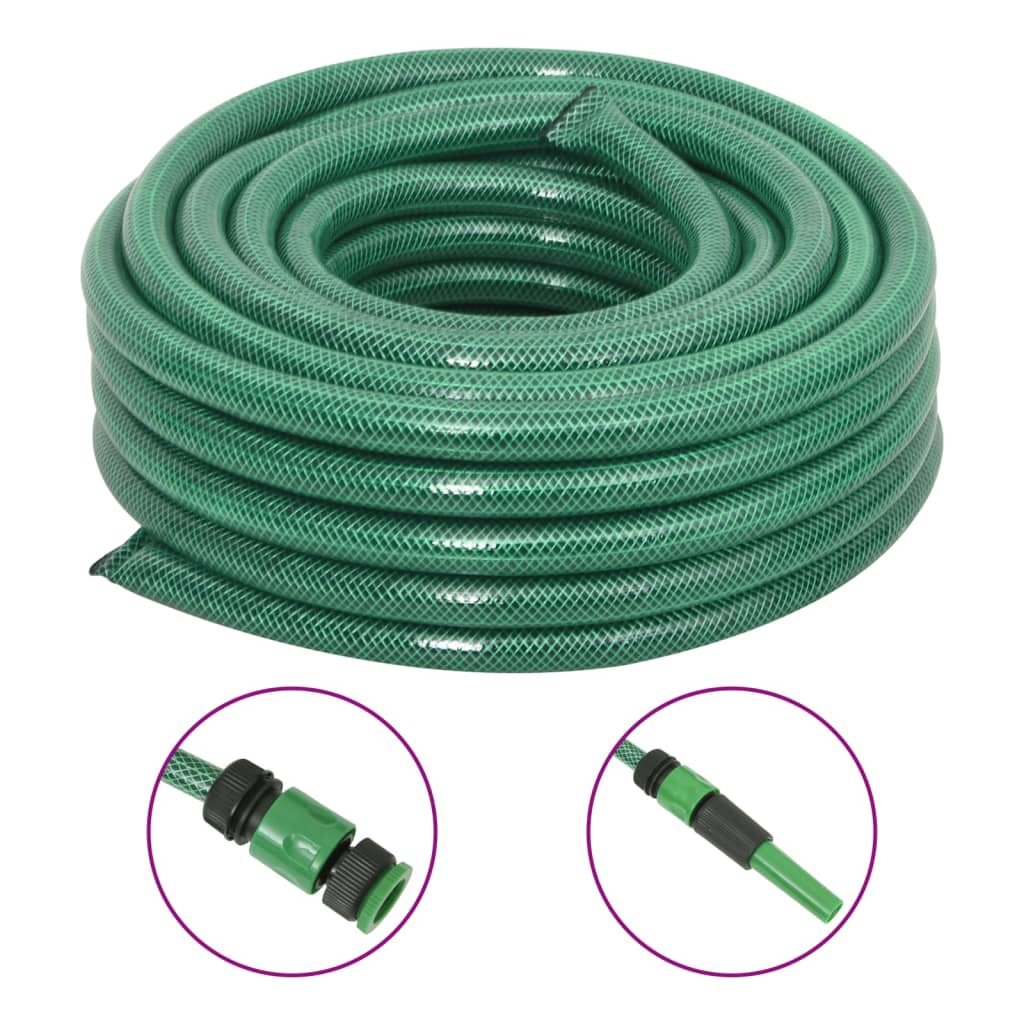 Furtun de grădină cu set de racorduri, verde, 0,9", 20 m, PVC - Gradina - Decoo