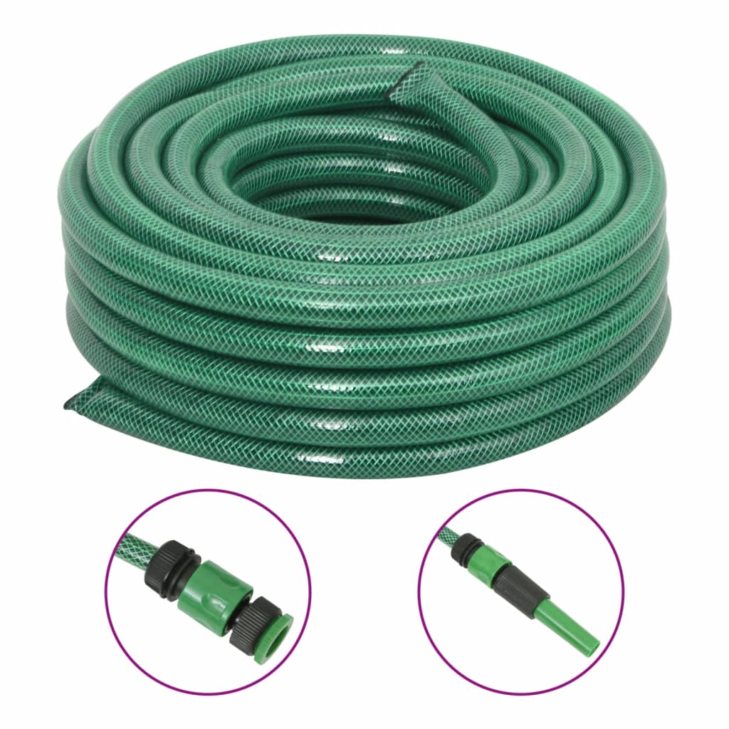 Furtun de grădină cu set de racorduri, verde, 0,9", 30 m, PVC - Gradina - Decoo