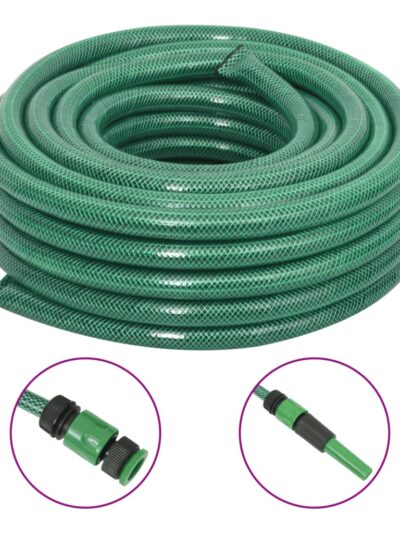 Furtun de grădină cu set de racorduri, verde, 50 m, PVC - Gradina - Decoo