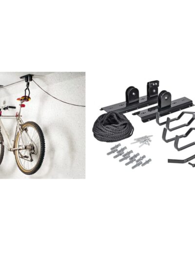 HI Sistem de ridicare pentru biciclete, negru, metal - Accesorii biciclete - Decoo