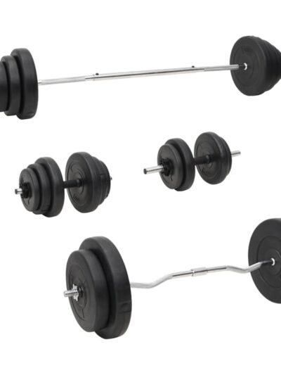 Haltă și gantere cu set plăci de greutate, 120 kg - Aparate fitness - Decoo