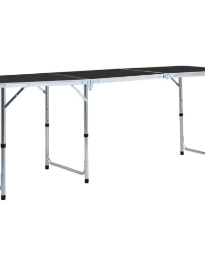 Masă de camping pliabilă, gri, 180 x 60 cm, aluminiu - Mobilier camping - Decoo