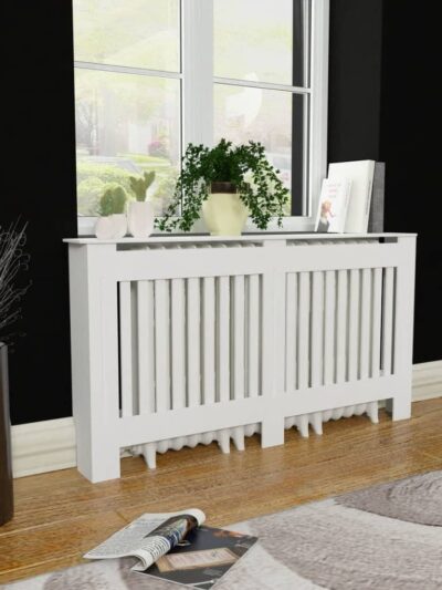 Mască de calorifer, dulap radiator, alb, 152 cm, MDF - Casa - Decoo