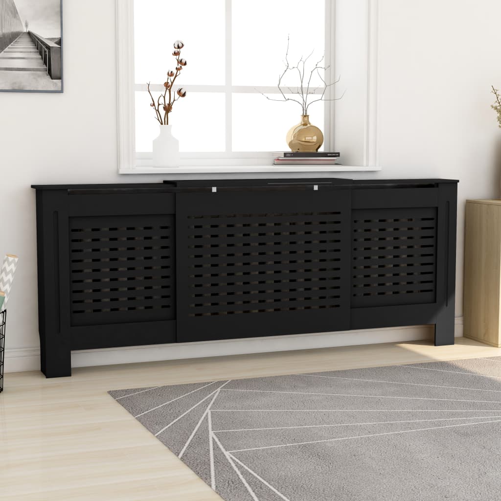 Mască pentru calorifer, negru, 205 cm, MDF - Casa - Decoo