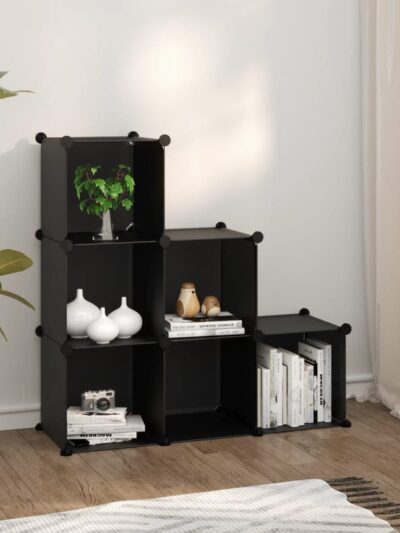 Organizator cub de depozitare, 6 cuburi, negru, PP - Casa - Decoo