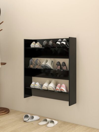 Pantofar de perete, negru, 80x18x90 cm, PAL - Casa - Decoo