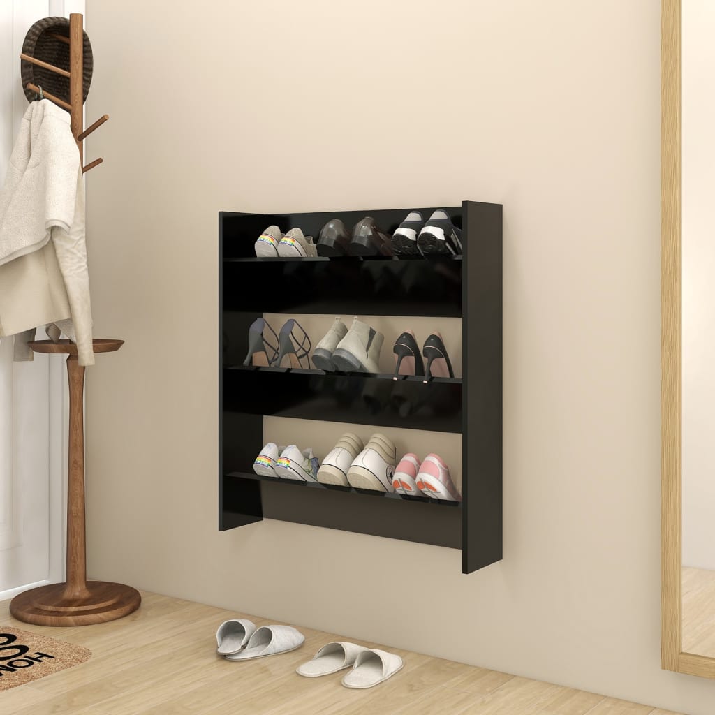 Pantofar de perete, negru, 80x18x90 cm, PAL - Casa - Decoo