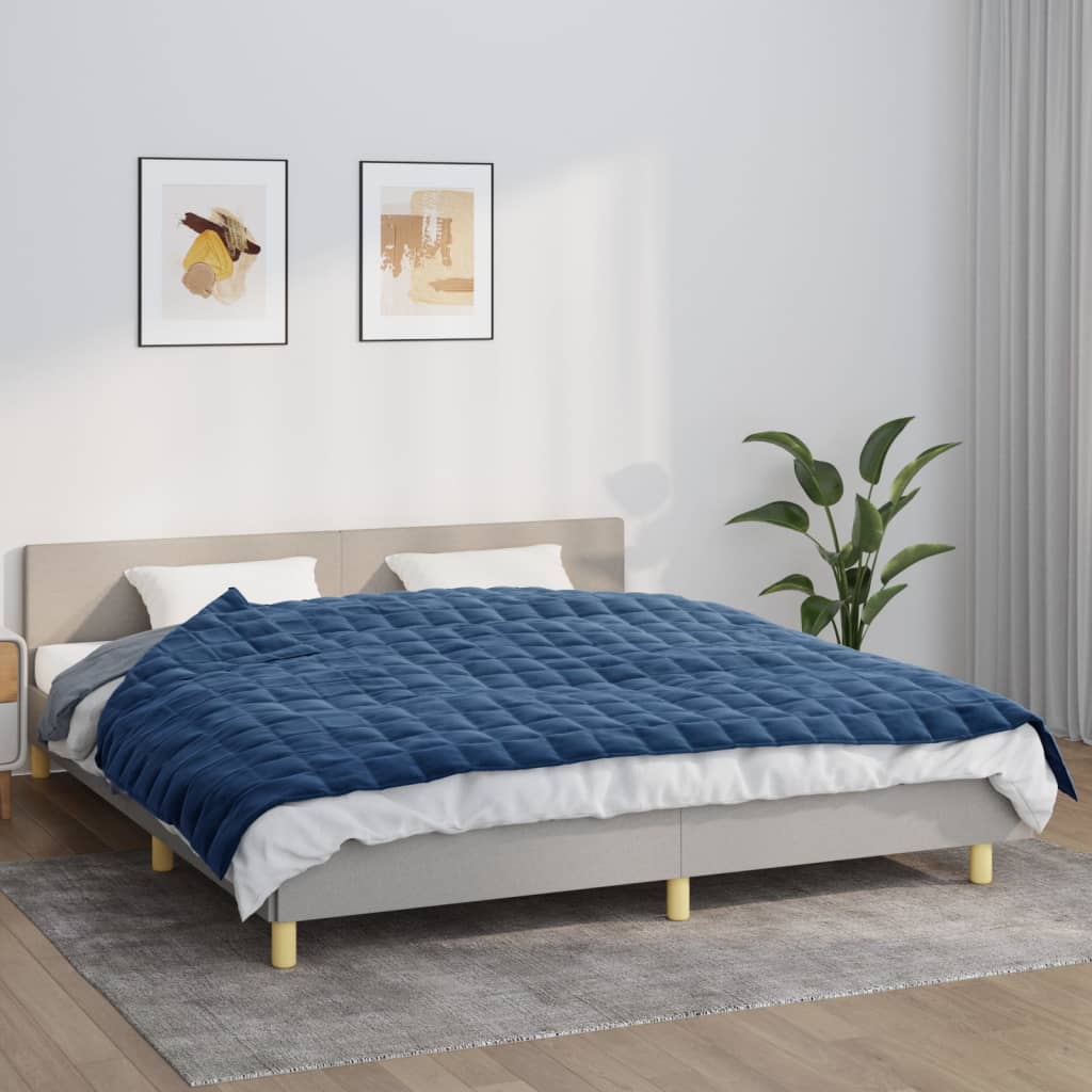 Pătură cu greutăți, albastru, 155x220 cm, 7 kg, material textil - Casa - Decoo