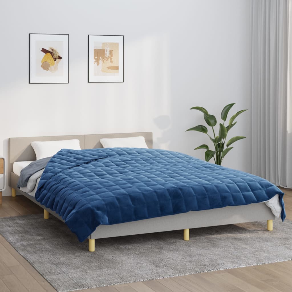 Pătură cu greutăți, albastru, 220x235 cm, 15 kg, textil - Casa - Decoo