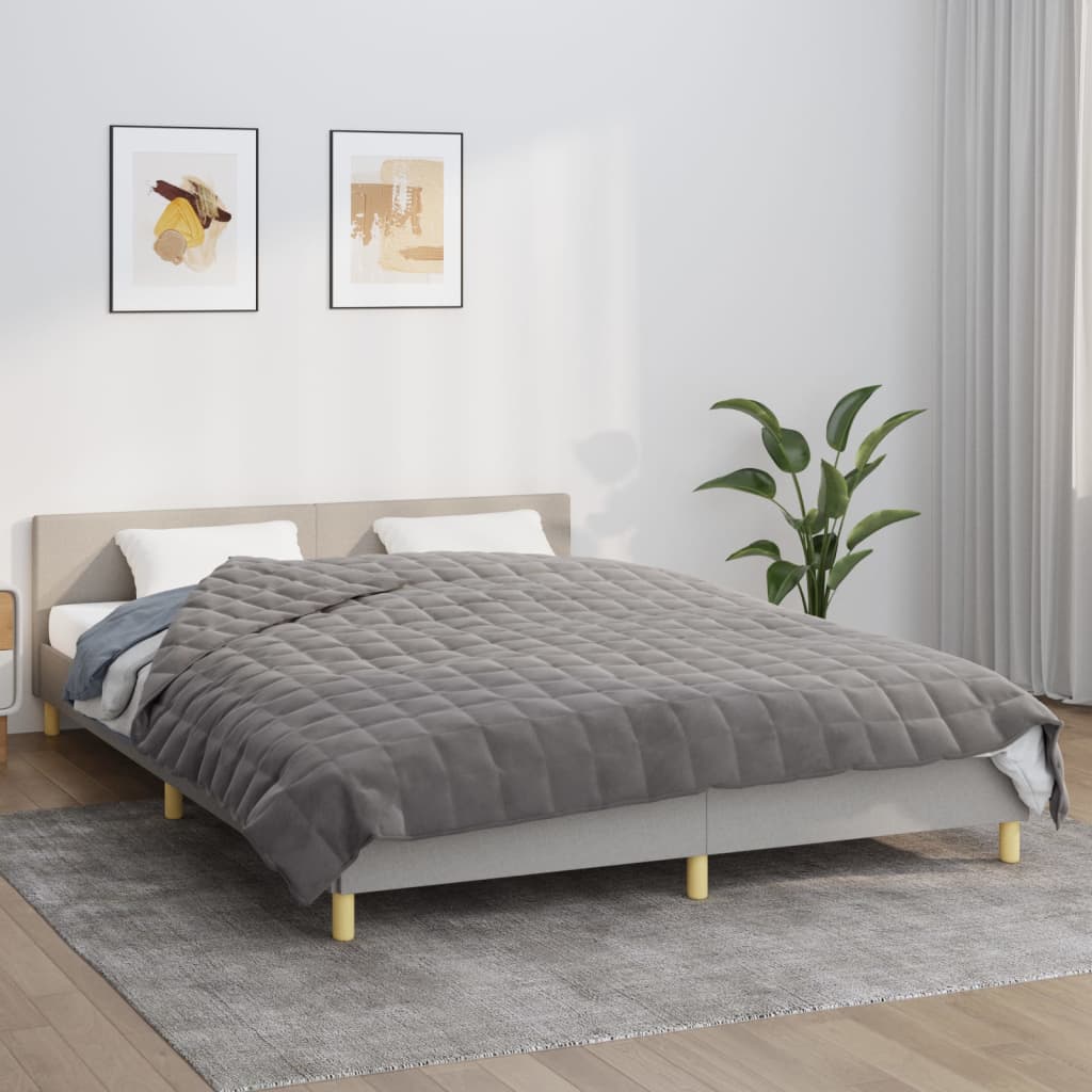 Pătură cu greutăți, gri, 220x230 cm, 15 kg, material textil - Casa - Decoo