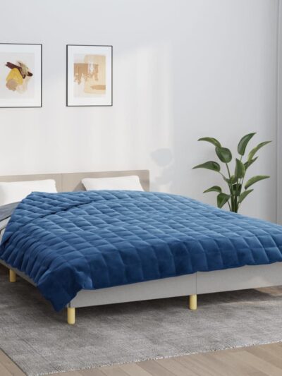 Pătură grea, albastru, 220x230 cm, 11 kg, material textil - Casa - Decoo