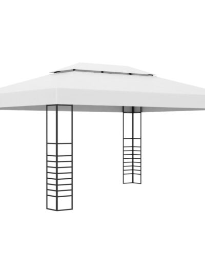 Pavilion de grădină, alb, 4x3x2,7 cm, oțel vopsit electrostatic - Foisoare,Corturi si pavilioane de gradina - Decoo