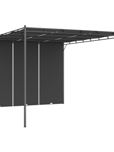 Pavilion de grădină cu perdea laterală, antracit, 4x3x2,25 m - Foisoare,Corturi si pavilioane de gradina - Decoo