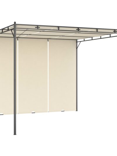 Pavilion de grădină cu perdea laterală, crem, 3x3x2,25 m - Foisoare,Corturi si pavilioane de gradina - Decoo