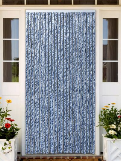 Perdea de insecte, albastru, alb, argintiu, 100x220 cm Chenille - Casa - Decoo