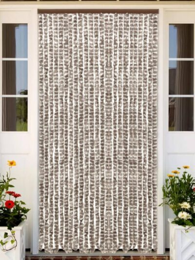 Perdea pentru insecte, gri taupe și alb, 100 x 220 cm, chenille - Casa - Decoo