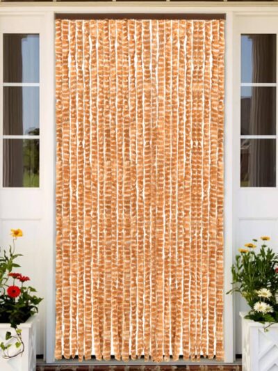 Perdea pentru insecte, ocru și alb, 100 x 220 cm, chenille - Casa - Decoo