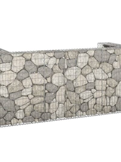 Perete gabion pentru pubele, 254x100x110 cm, oțel galvanizat - Gradina - Decoo