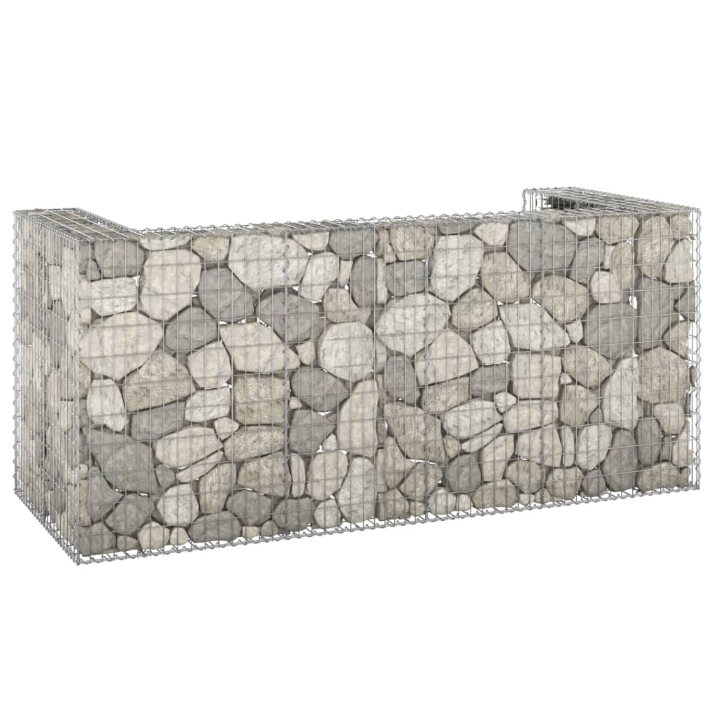 Perete gabion pentru pubele, 254x100x110 cm, oțel galvanizat - Gradina - Decoo