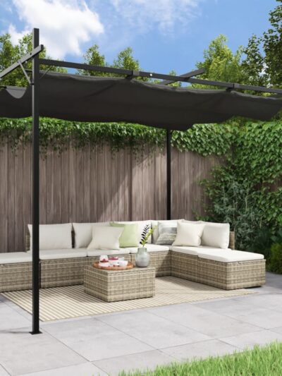 Pergola cu acoperiș retractabil, antracit, 295x292x230 cm - Foisoare,Corturi si pavilioane de gradina - Decoo