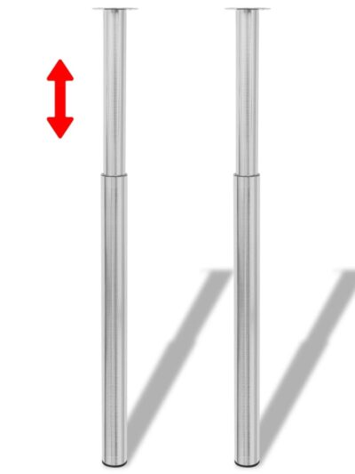 Picioare telescopice de masă, 2 buc., nichel periat, 710 mm-1100 mm - Casa - Decoo