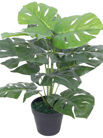 Plantă artificială Monstera cu ghiveci, 45 cm, verde - Casa - Decoo