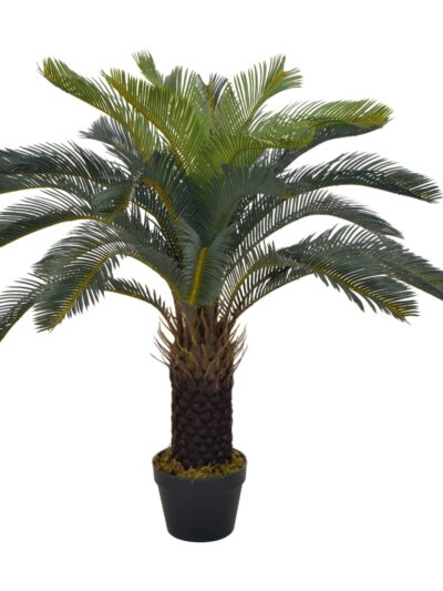 Plantă artificială palmier cycas cu ghiveci, verde, 90 cm - Casa - Decoo