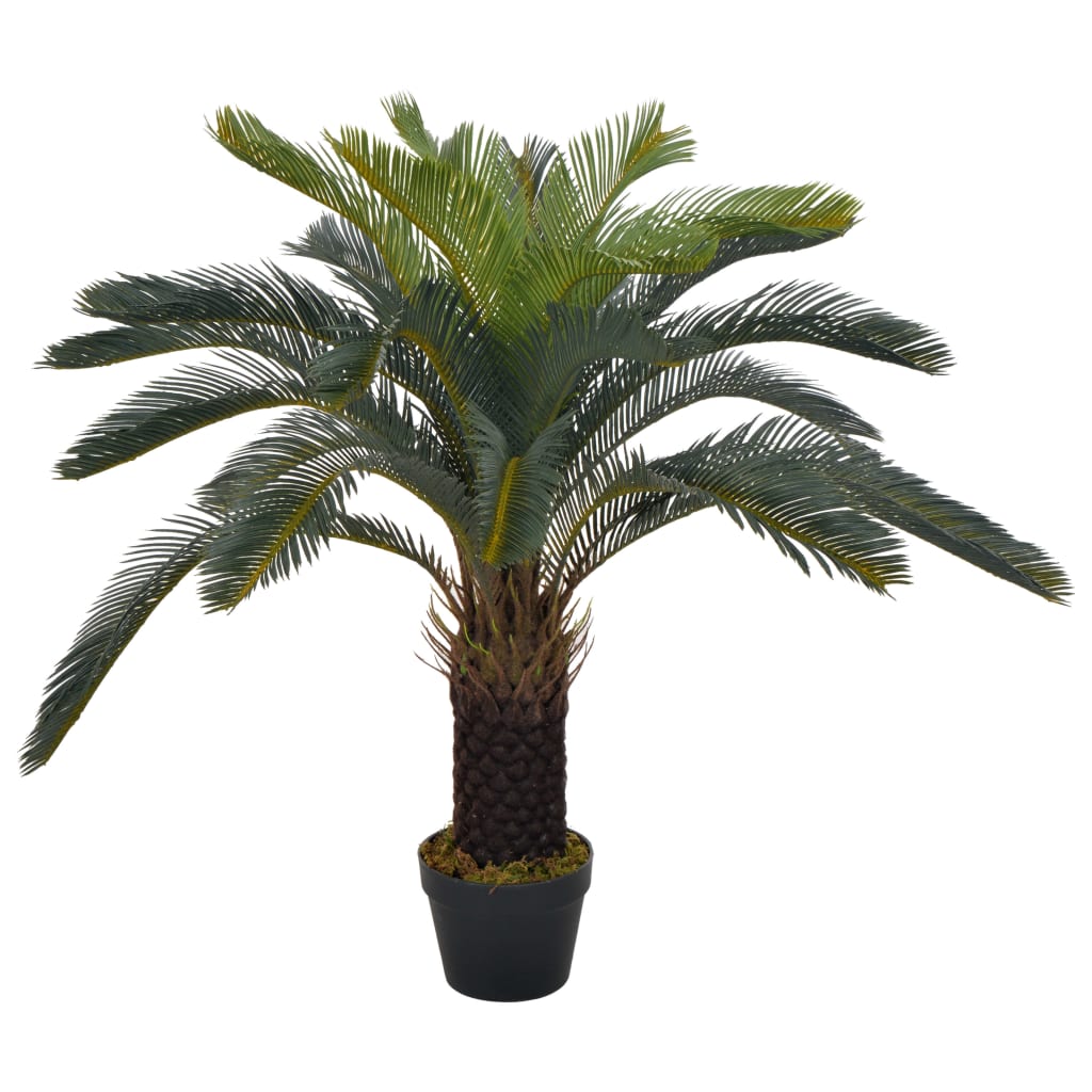 Plantă artificială palmier cycas cu ghiveci, verde, 90 cm - Casa - Decoo