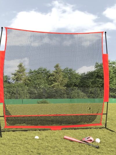 Plasă de baseball portabilă negru/roșu 215x107x216 cm poliester - Baseball si Softball - Decoo