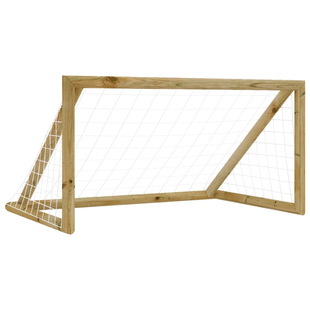 Poartă de fotbal cu plasă, 120x80x60 cm, lemn de pin tratat - Fotbal - Decoo