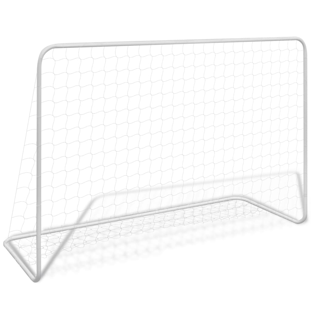 Poartă de fotbal cu plasă alb 182x61x122 cm oțel - Fotbal - Decoo