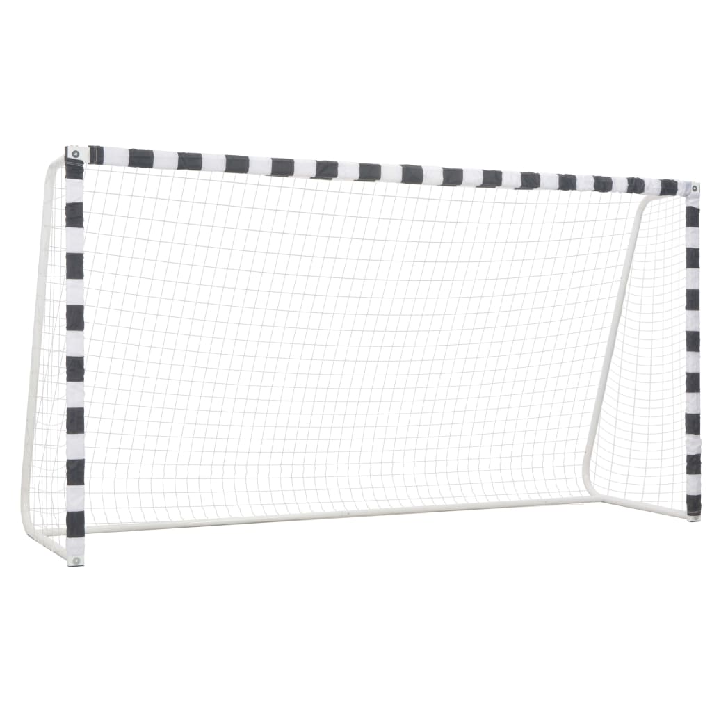 Poartă de fotbal, negru și alb, 300 x 160 x 90 cm, metal - Fotbal - Decoo