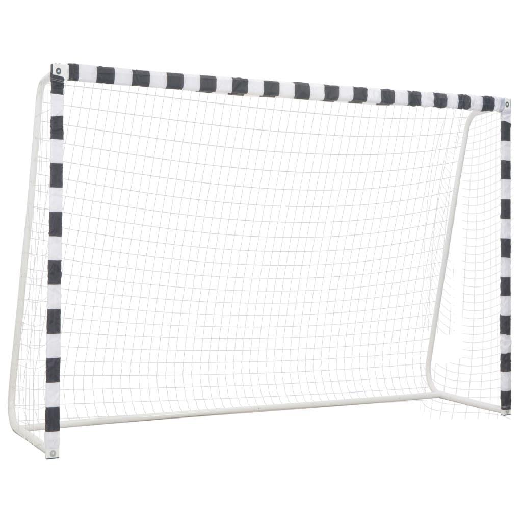 Poartă de fotbal, negru și alb, 300 x 200 x 90 cm, metal - Fotbal - Decoo