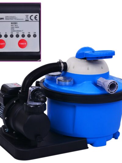 Pompă filtru cu nisip, cu temporizator, 450 W 25 L - Filtre pentru piscina si SPA - Decoo