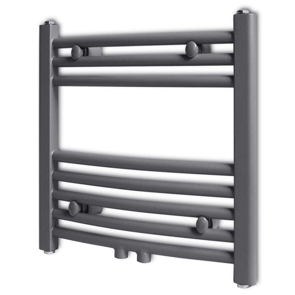 Radiator port-prosop încălzire centrală baie, curbat, 480x480 mm, gri - Calorifere electrice - Decoo