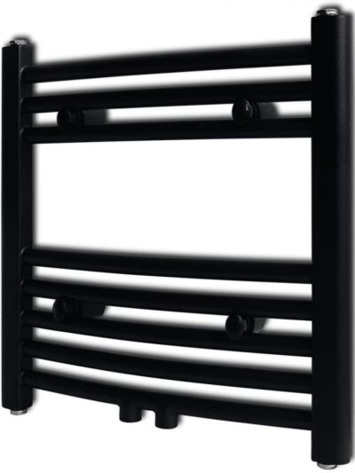 Radiator port-prosop încălzire centrală baie, curbat, negru 480x480 mm - Calorifere electrice - Decoo