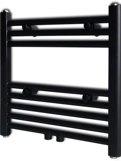 Radiator port-prosop încălzire centrală baie, drept, negru, 480x480 mm - Calorifere electrice - Decoo