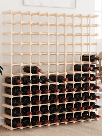 Raft de vin pentru 120 sticle 112,5x23x123,5 cm lemn masiv pin - Casa - Decoo