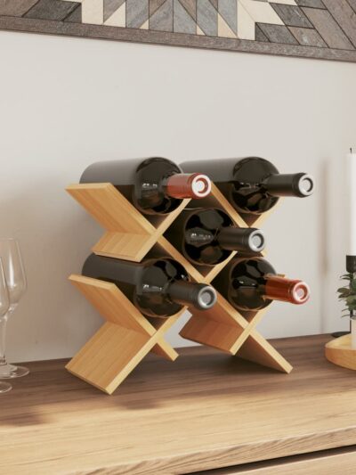 Raft de vin, pentru 5 sticle, 41x15x25 cm, bambus - Casa - Decoo