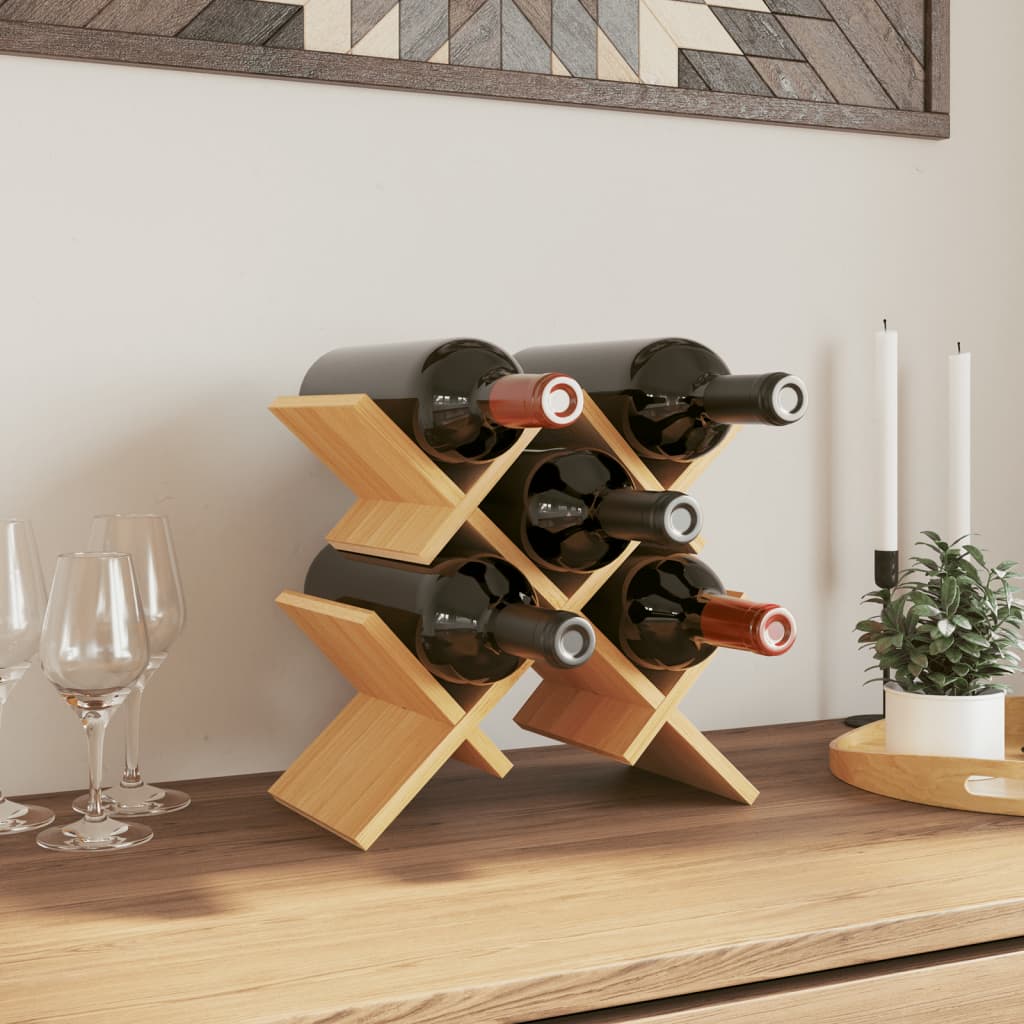 Raft de vin, pentru 5 sticle, 41x15x25 cm, bambus - Casa - Decoo