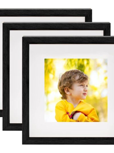 Rame foto 3D, 3 buc., negru, 23x23 cm pentru foto 13x13 cm - Casa - Decoo